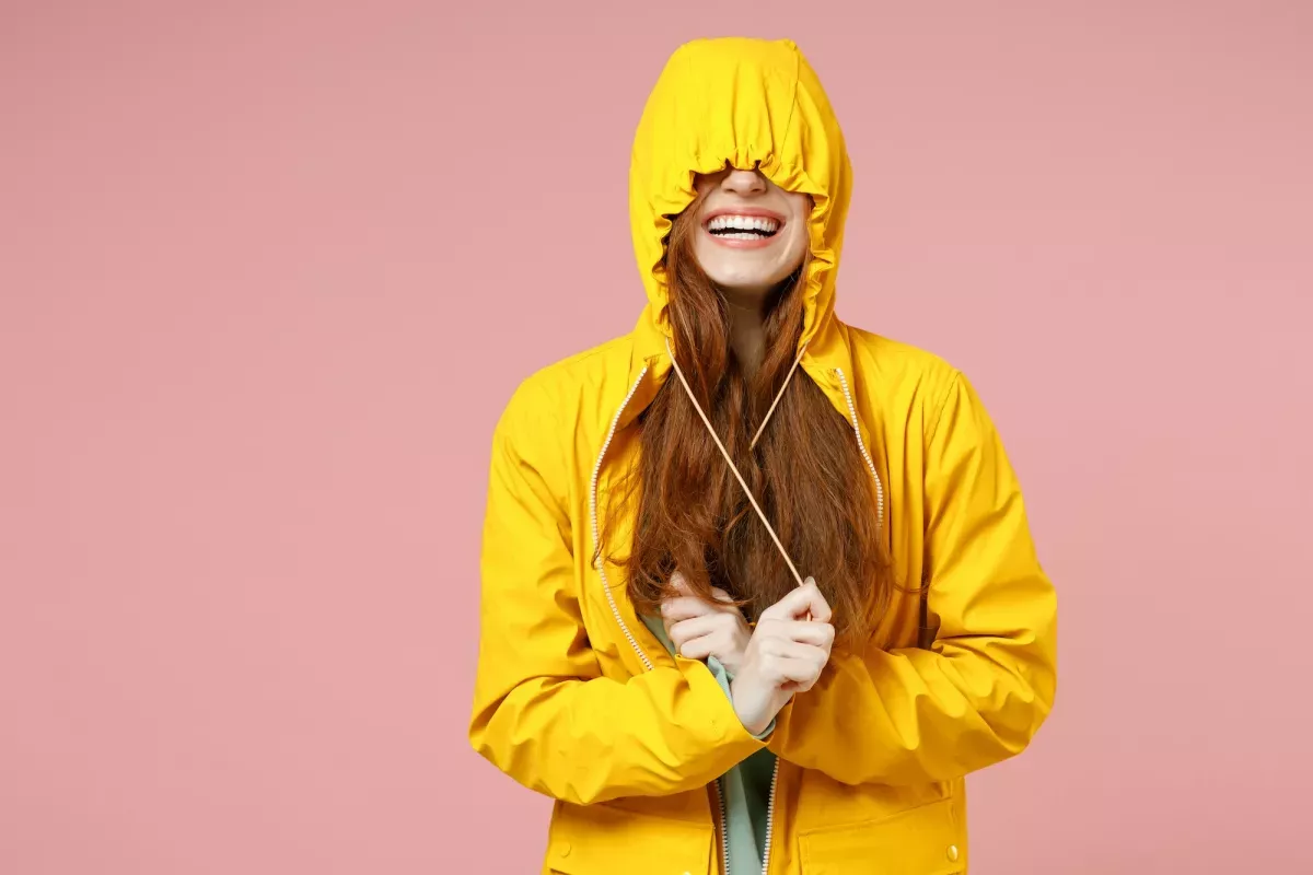 Woman in raincoat