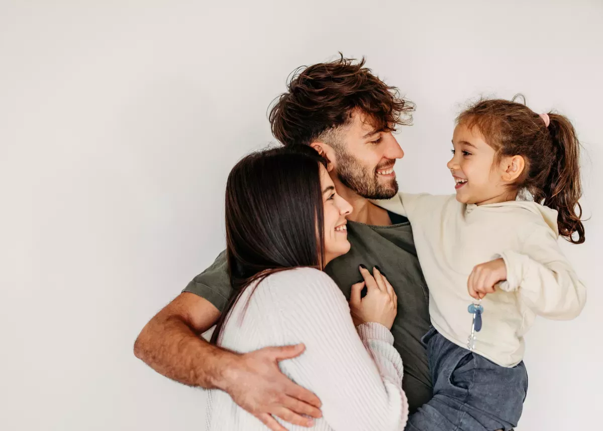 Family with keys