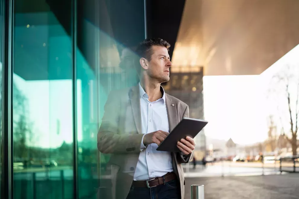 Man on tablet