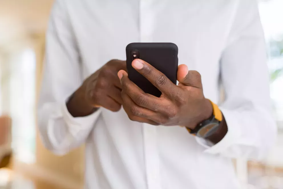 close up of person using cell phone