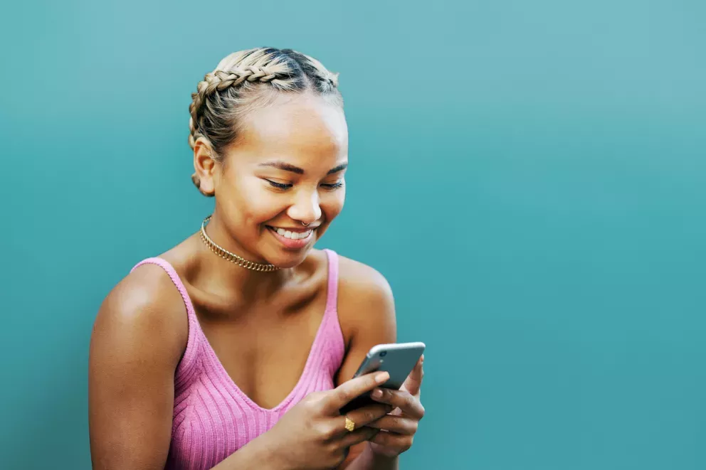 Woman using a phone