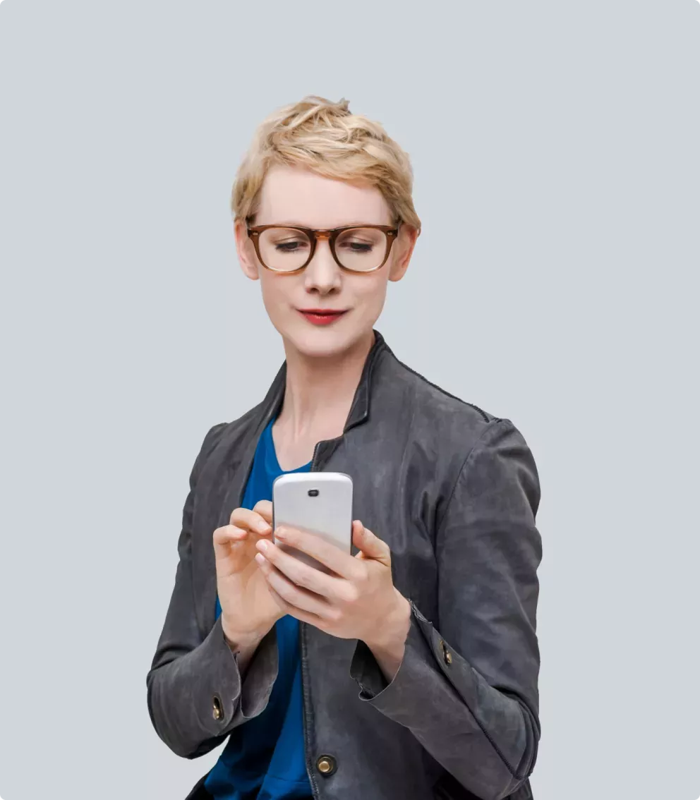 Woman checking her cell phone Woman checking her cell phone