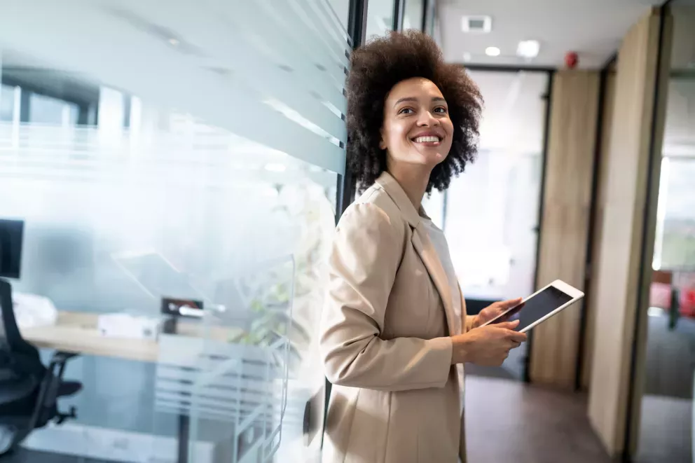 Business woman with tablet