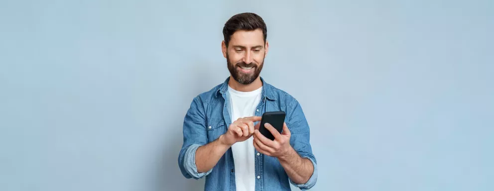 Man with phone Man with phone