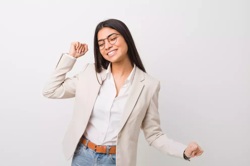 celebrating business woman celebrating business woman