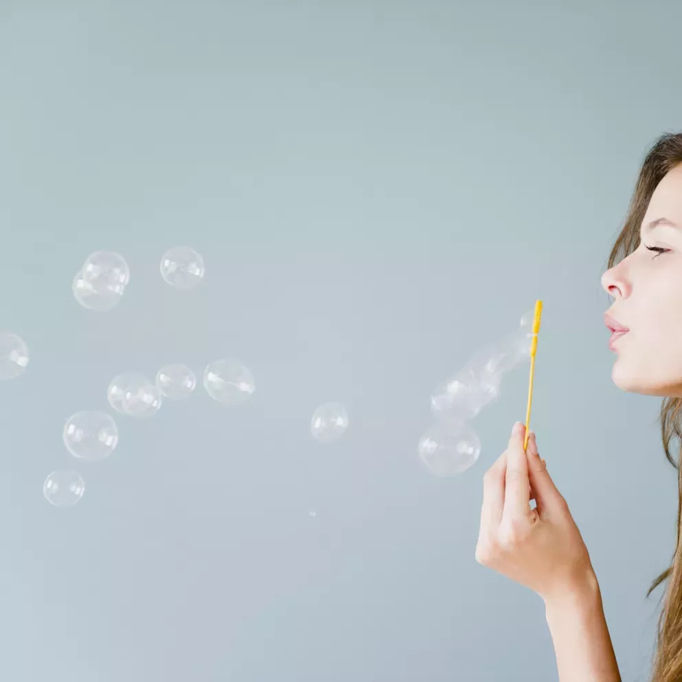 Woman with bubbles Woman with bubbles