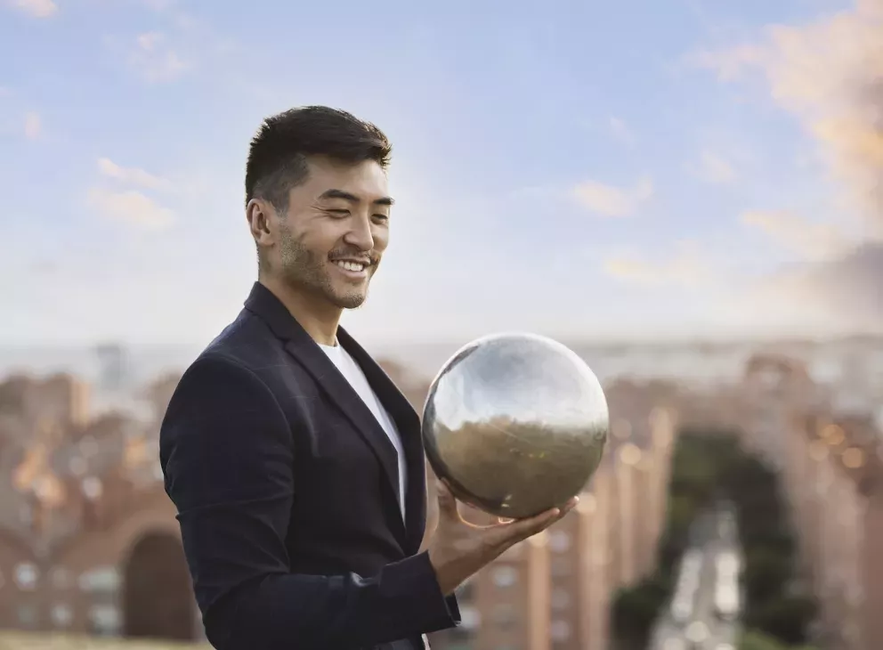 Man with world Man with world