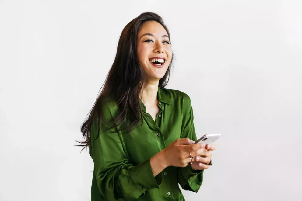 Woman with phone Woman with phone