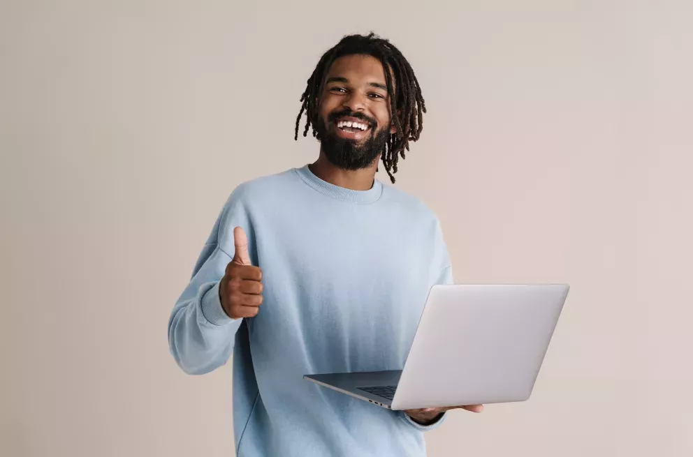 Man on computer Man on computer