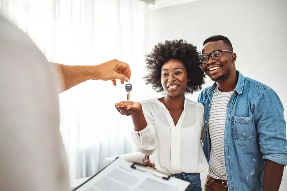 Man and woman with keys