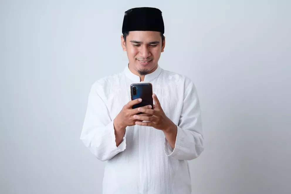 Man with phone Man with phone