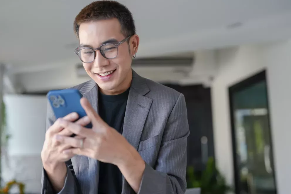 Man with phone Man with phone