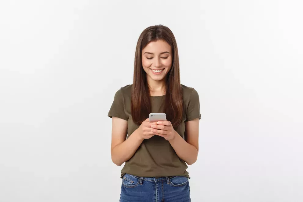 Woman with phone Woman with phone