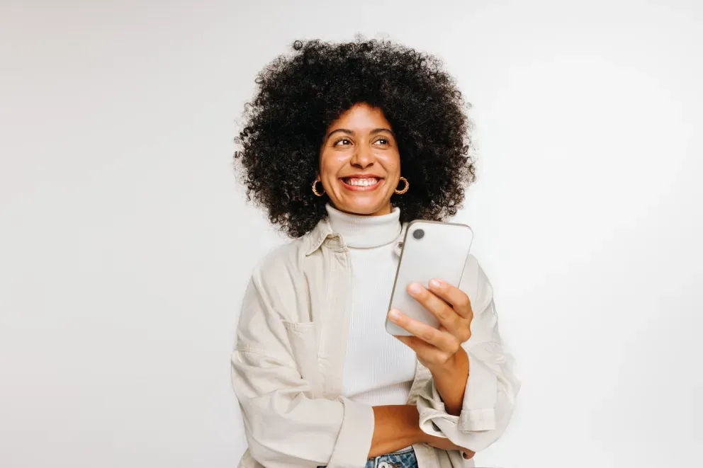 Woman Phone Thinking