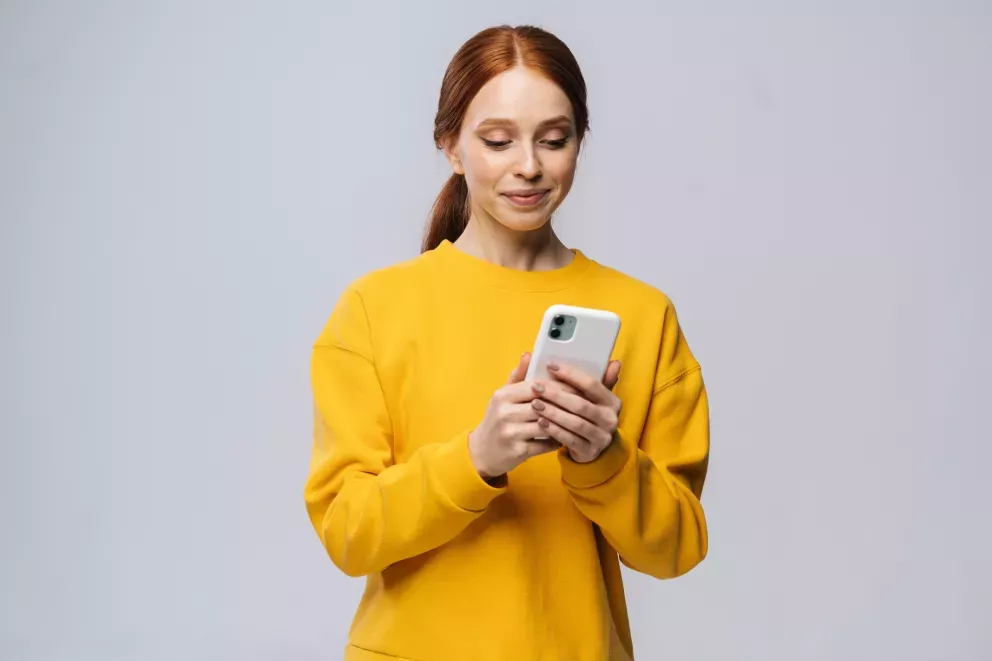 Woman with phone Woman with phone