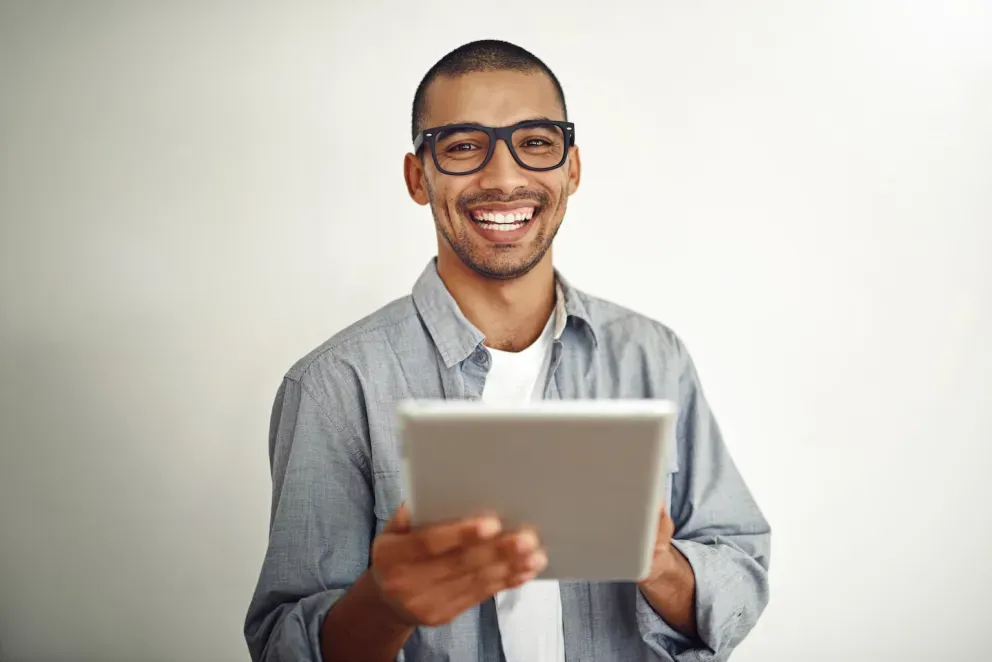Man with tablet