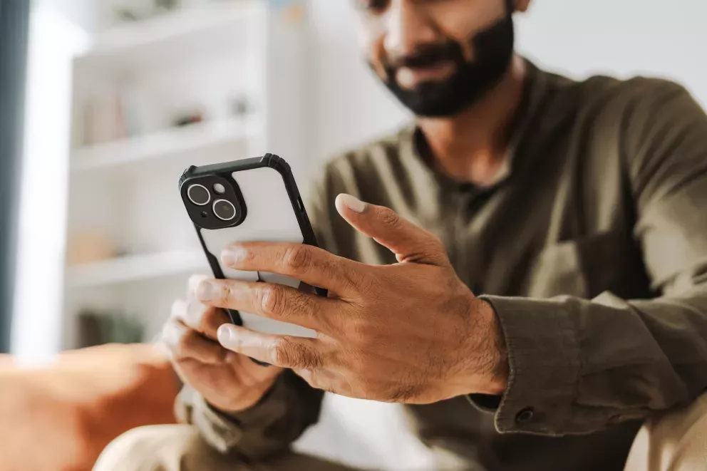 Man with phone Man with phone