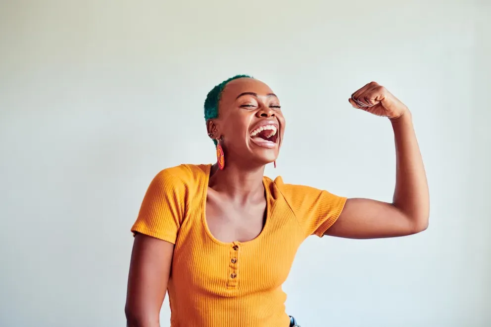 Excited woman