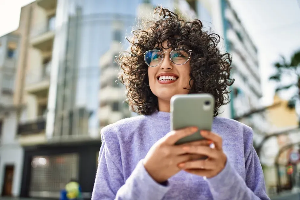 Woman with phone Woman with phone