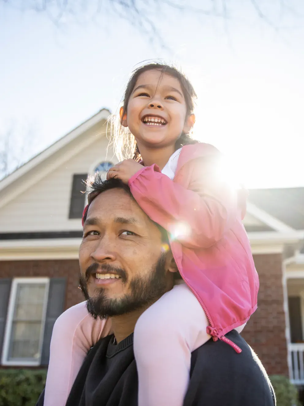 family outside home