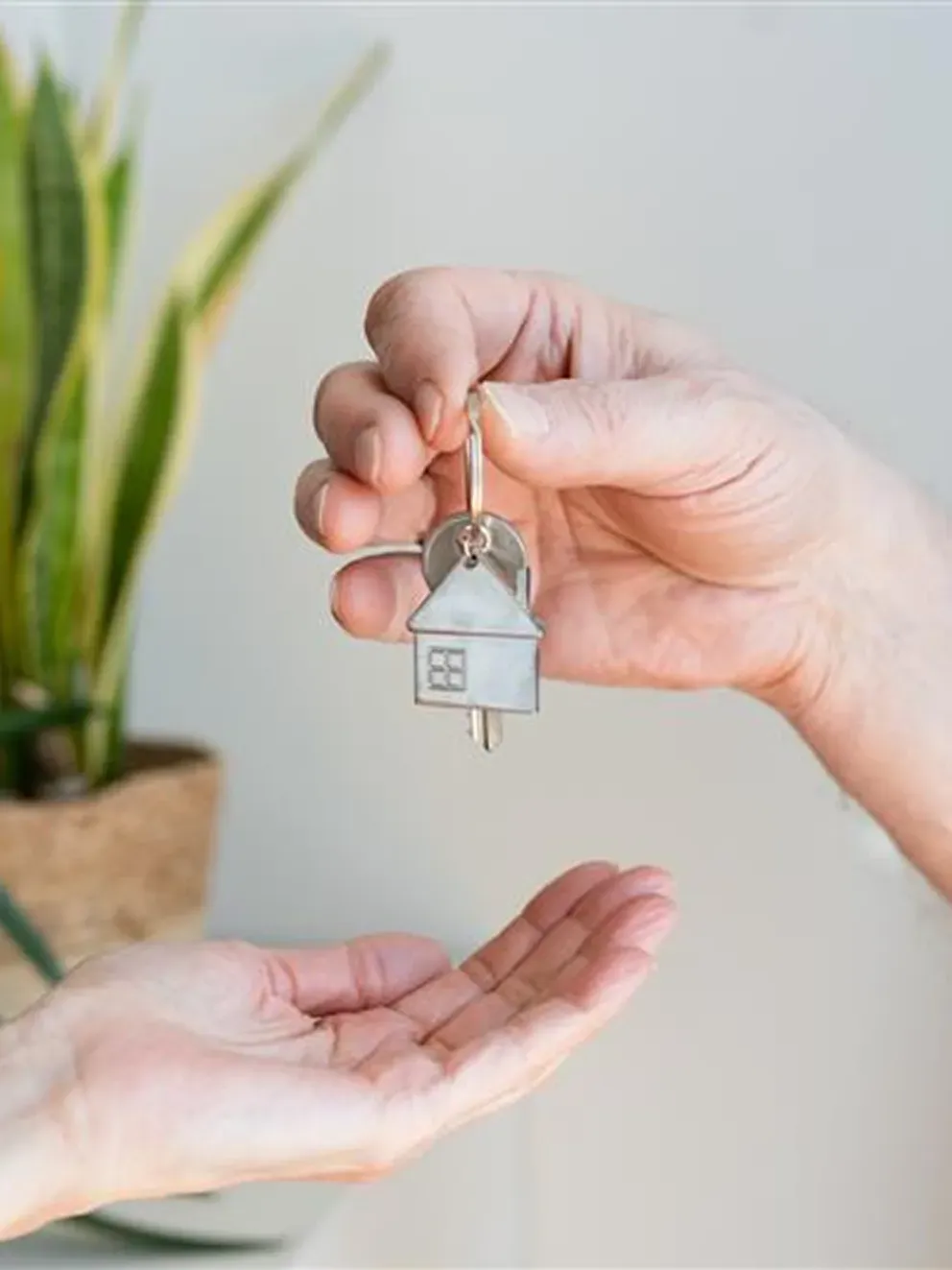 person handing over keys
