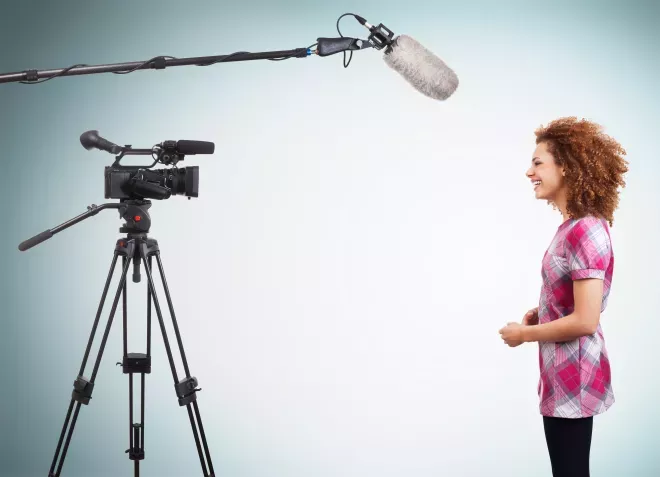 woman speaking to camera