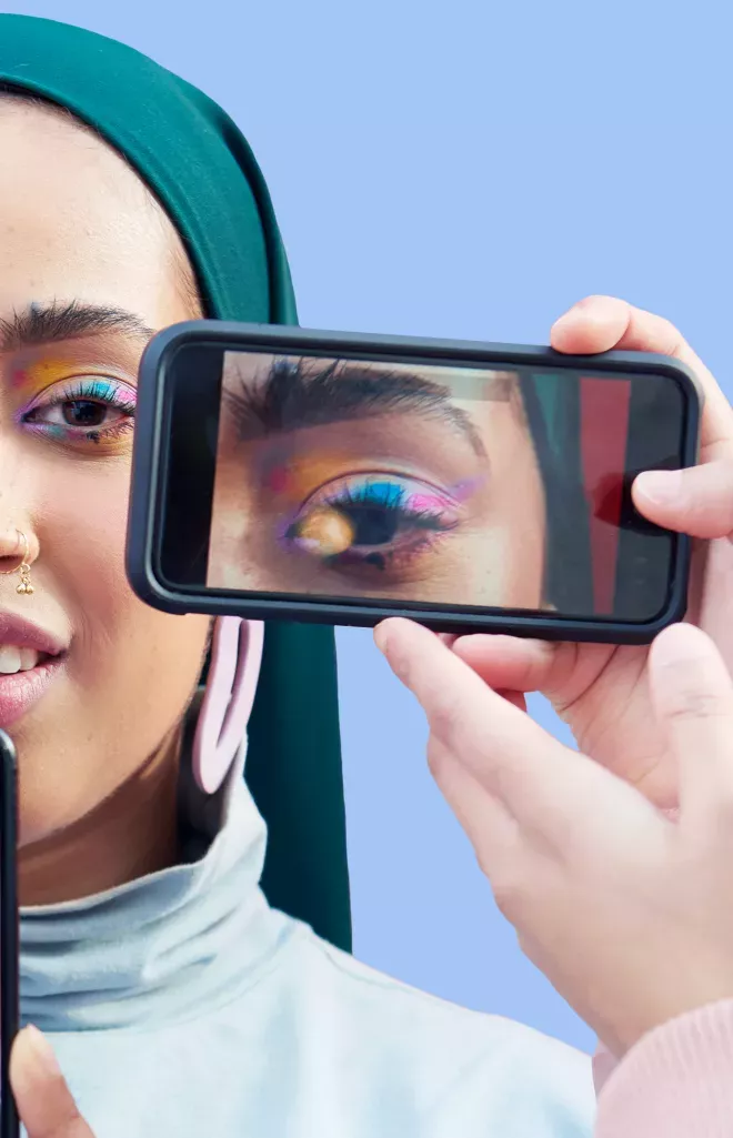 Taking close-up image of woman's makeup Taking close-up image of woman's makeup