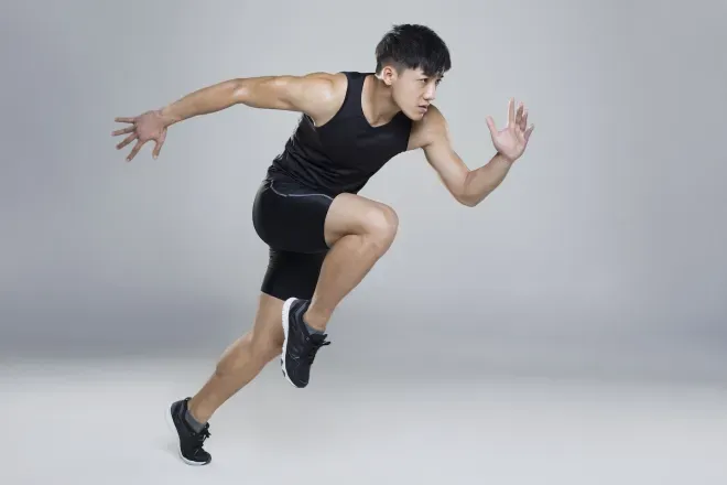 Man running fast