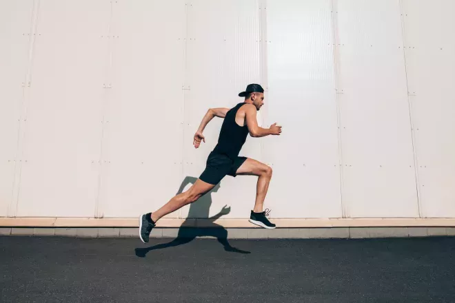 Man running fast