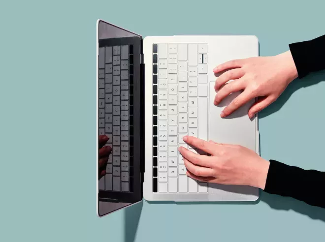 Person using a laptop