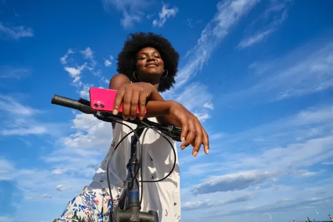 Woman with phone