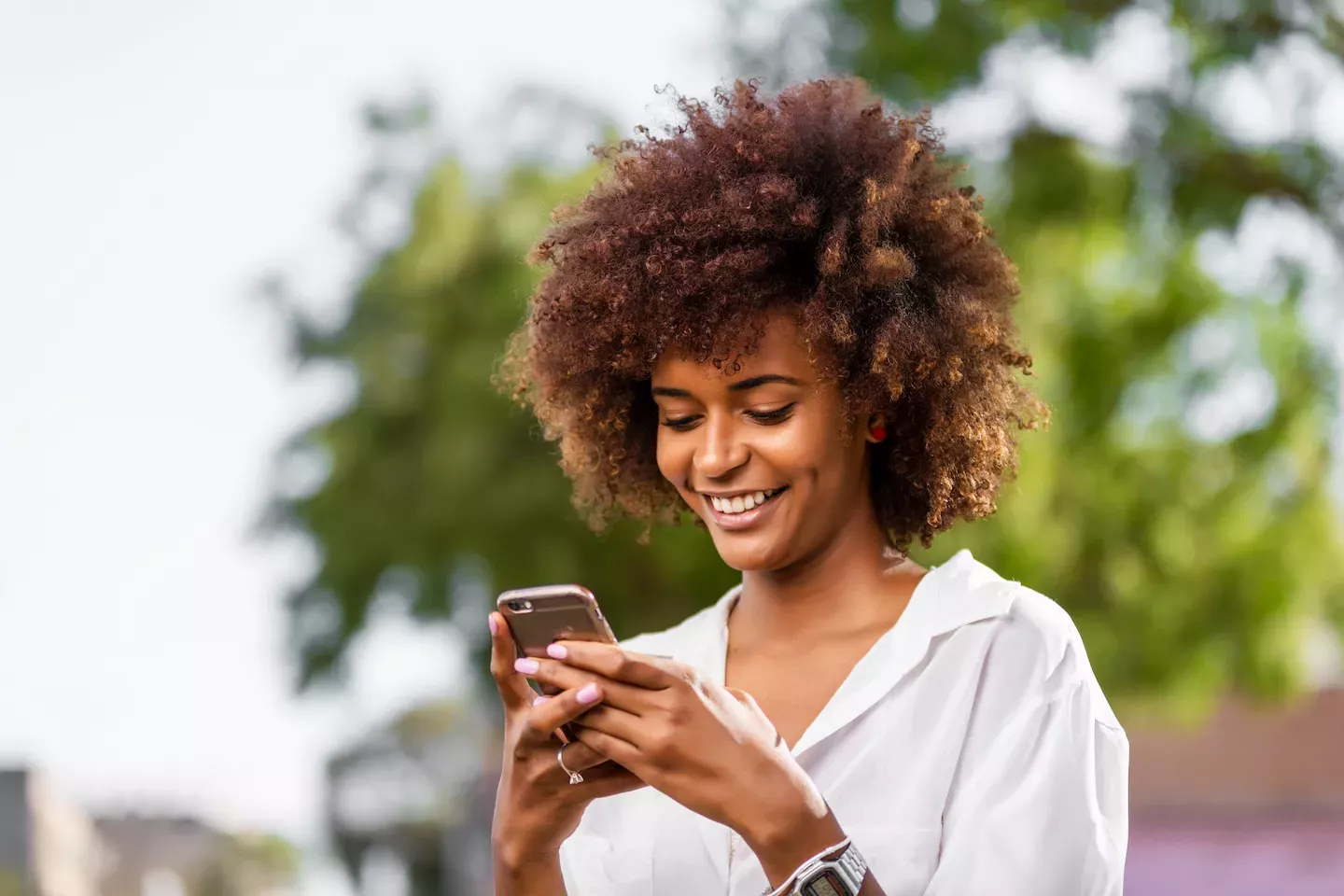 Woman using a phone
