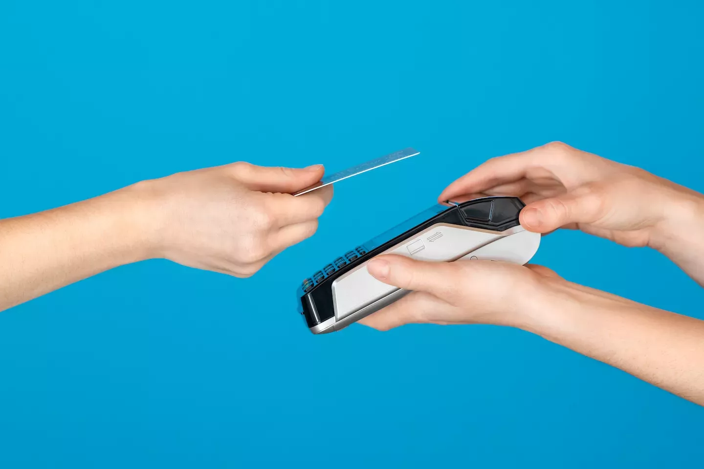 Person paying with a credit card