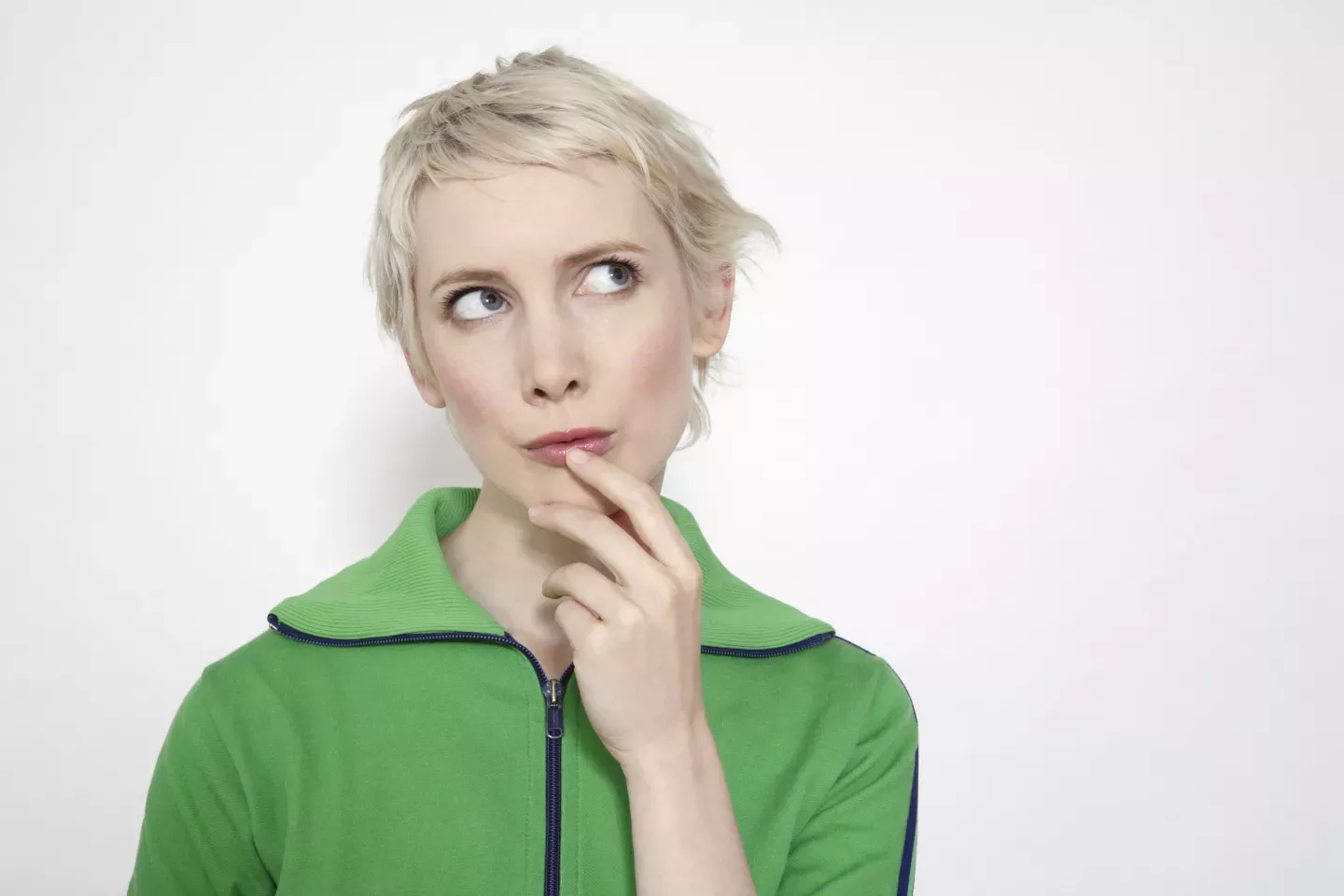 Woman in thinking pose