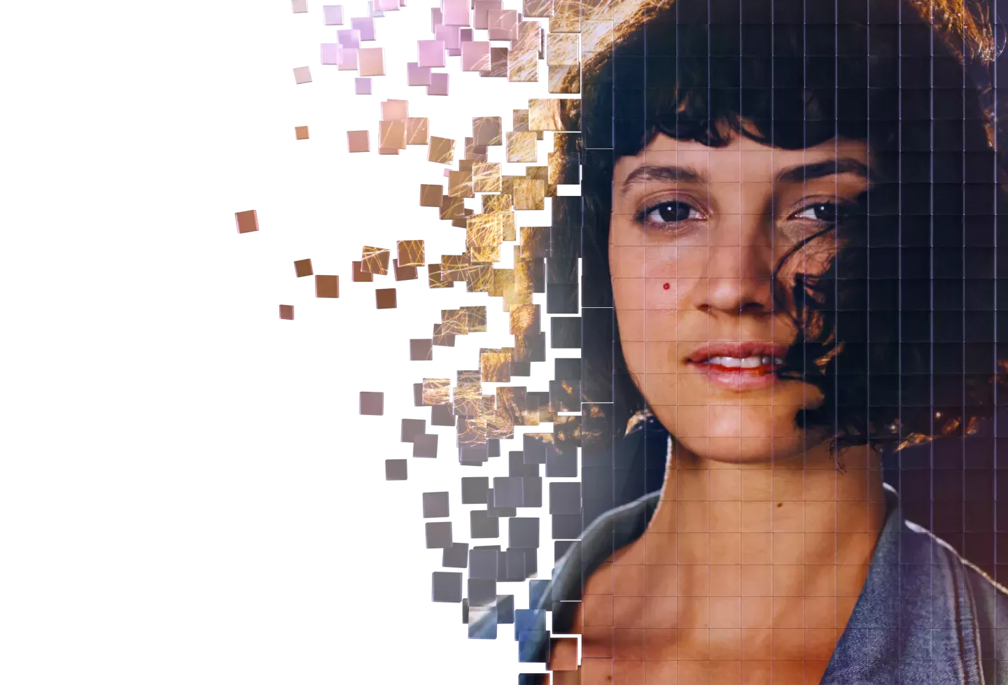 Graphic of pixelated woman Graphic of pixelated woman