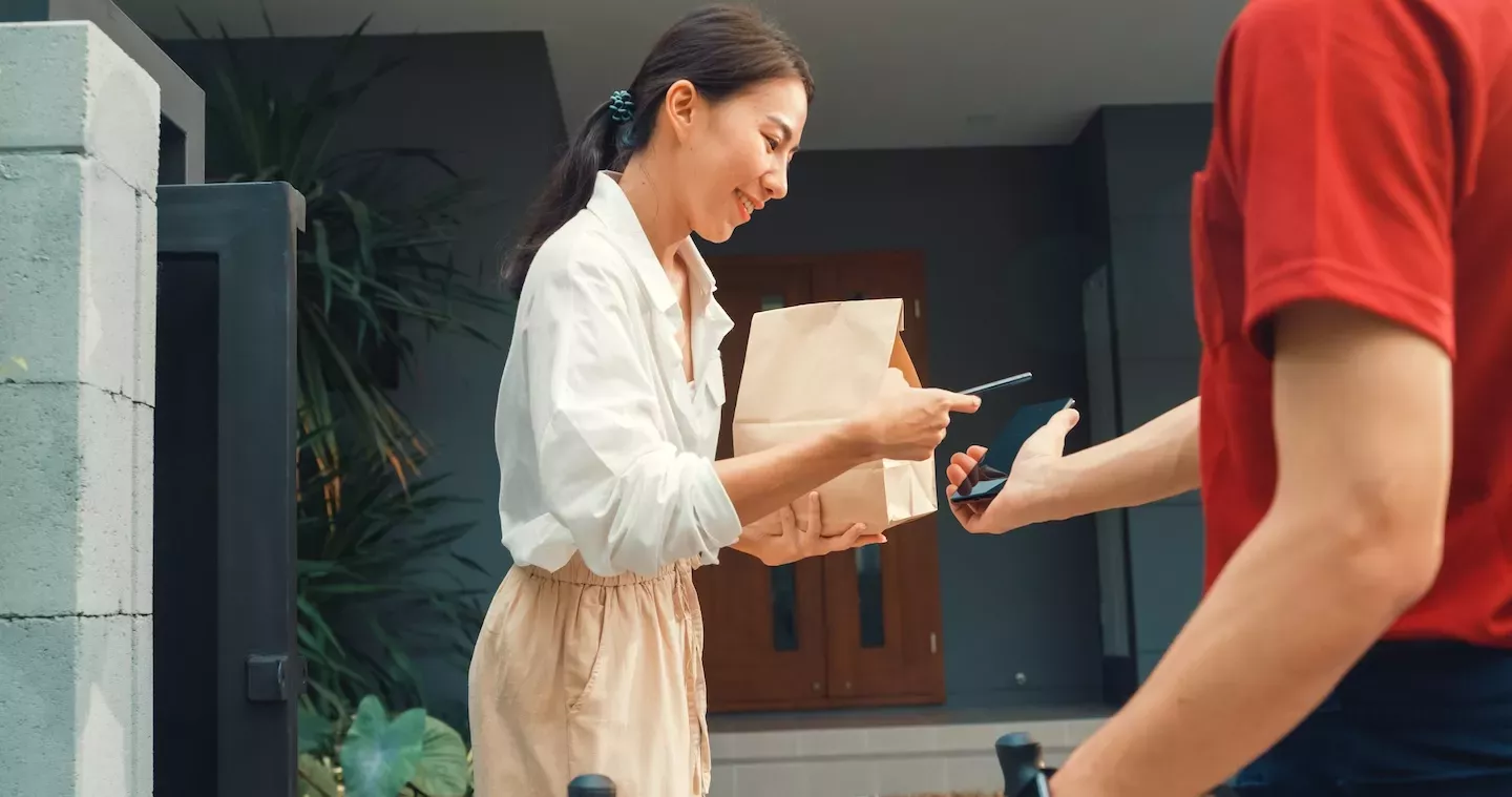 person receiving a package