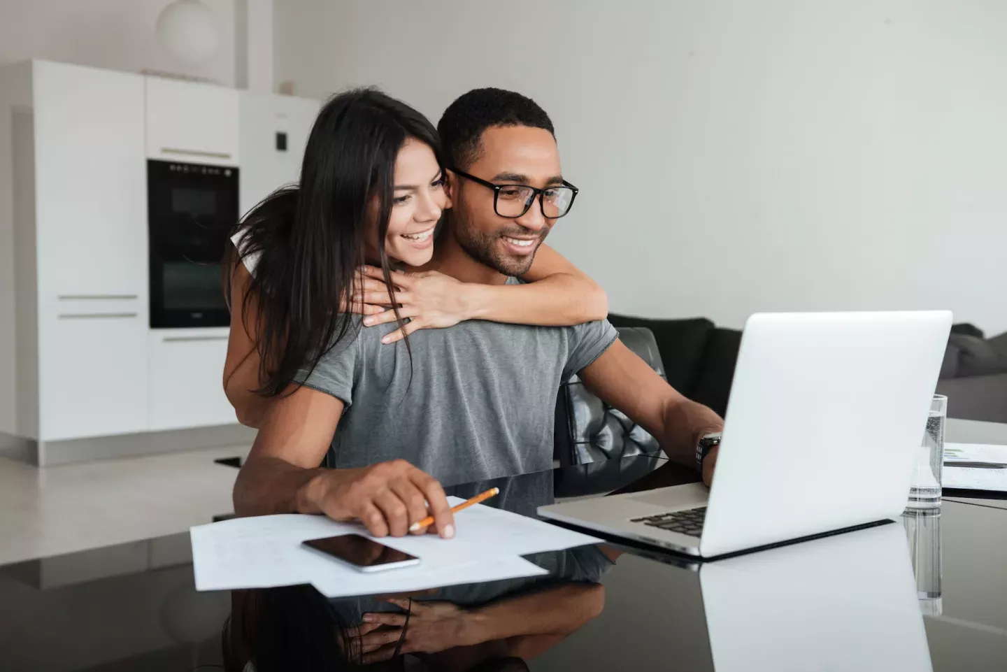 Couple on laptop
