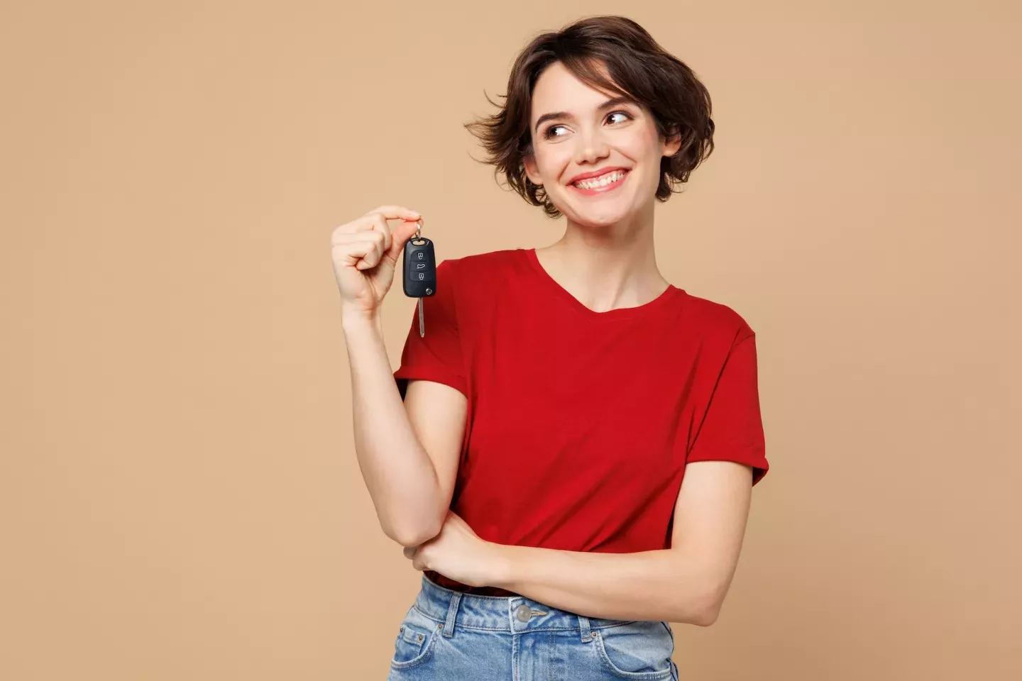 Woman with keys