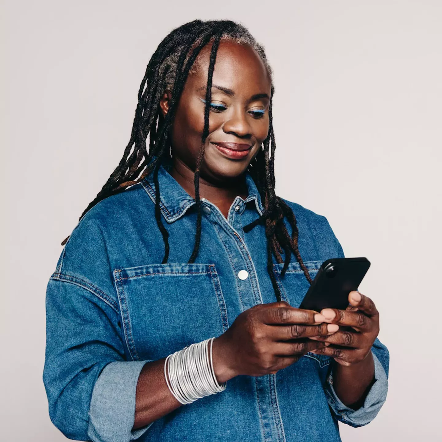 person using phone
