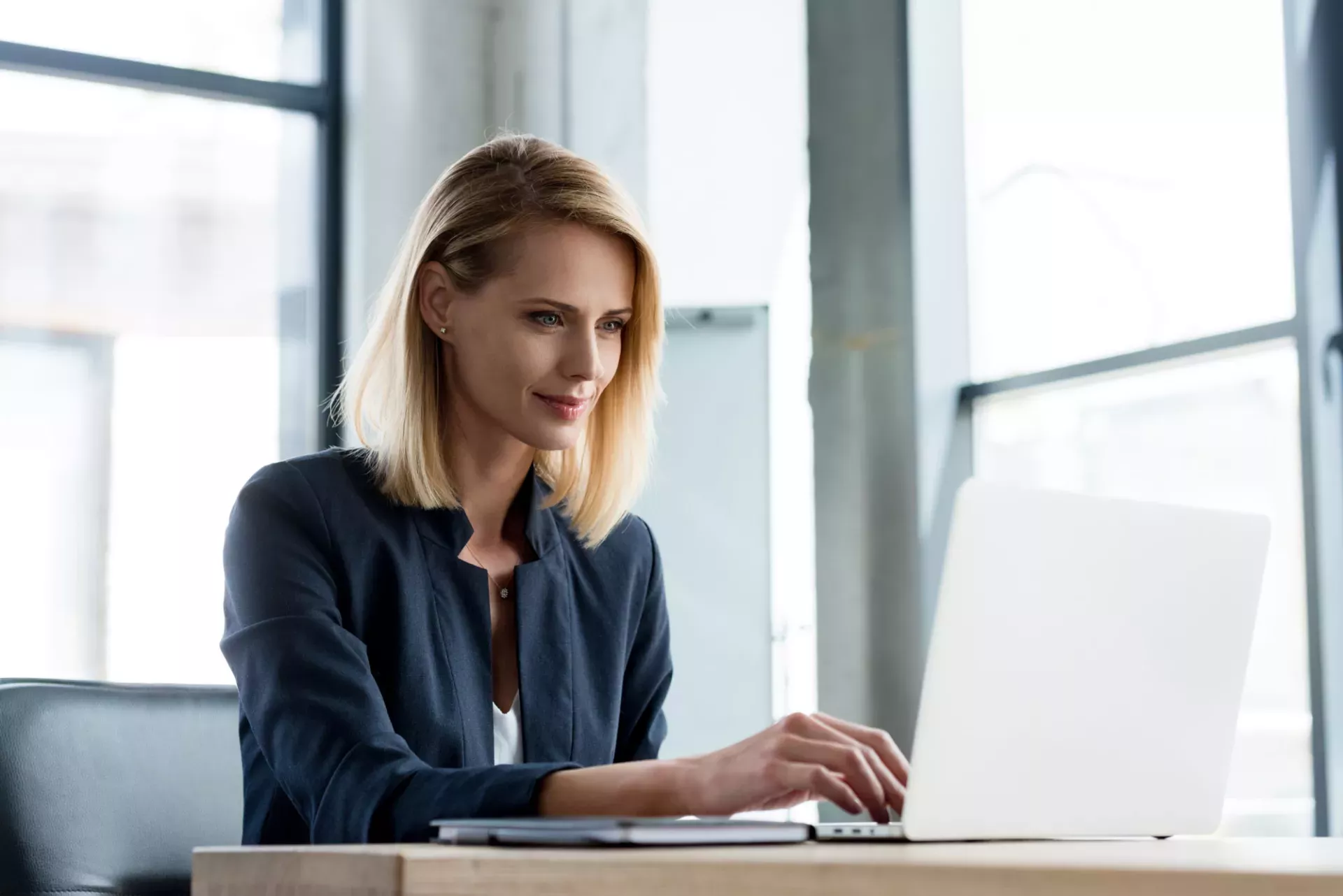 Woman using laptop
