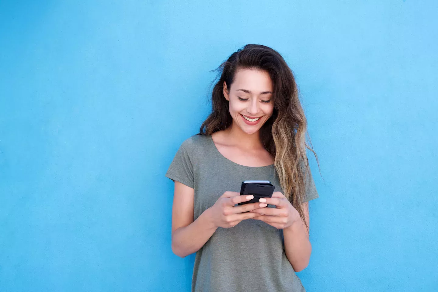 Woman using the phone
