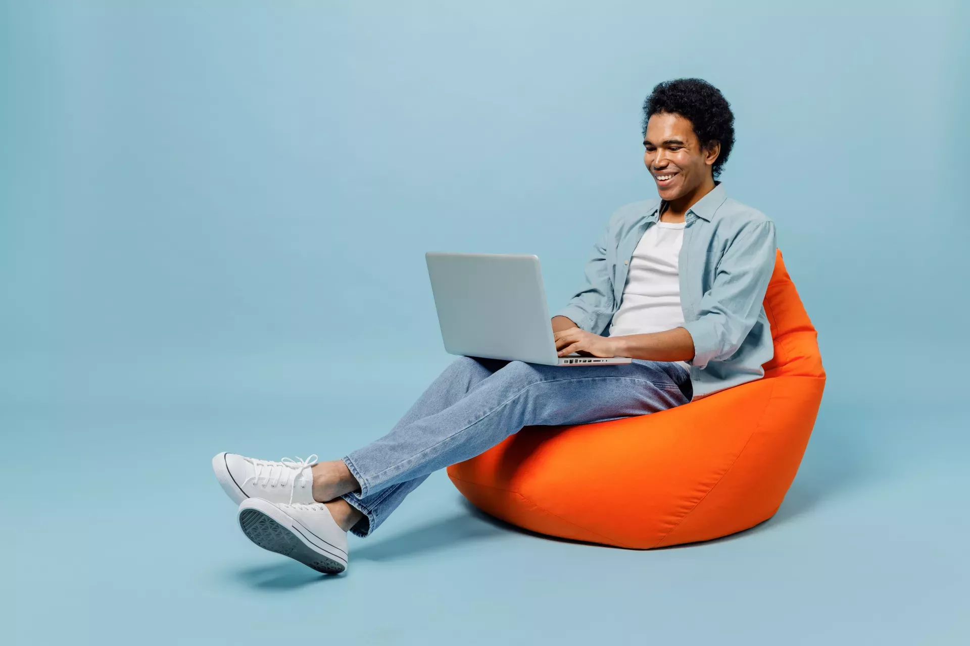 Man working on a laptop