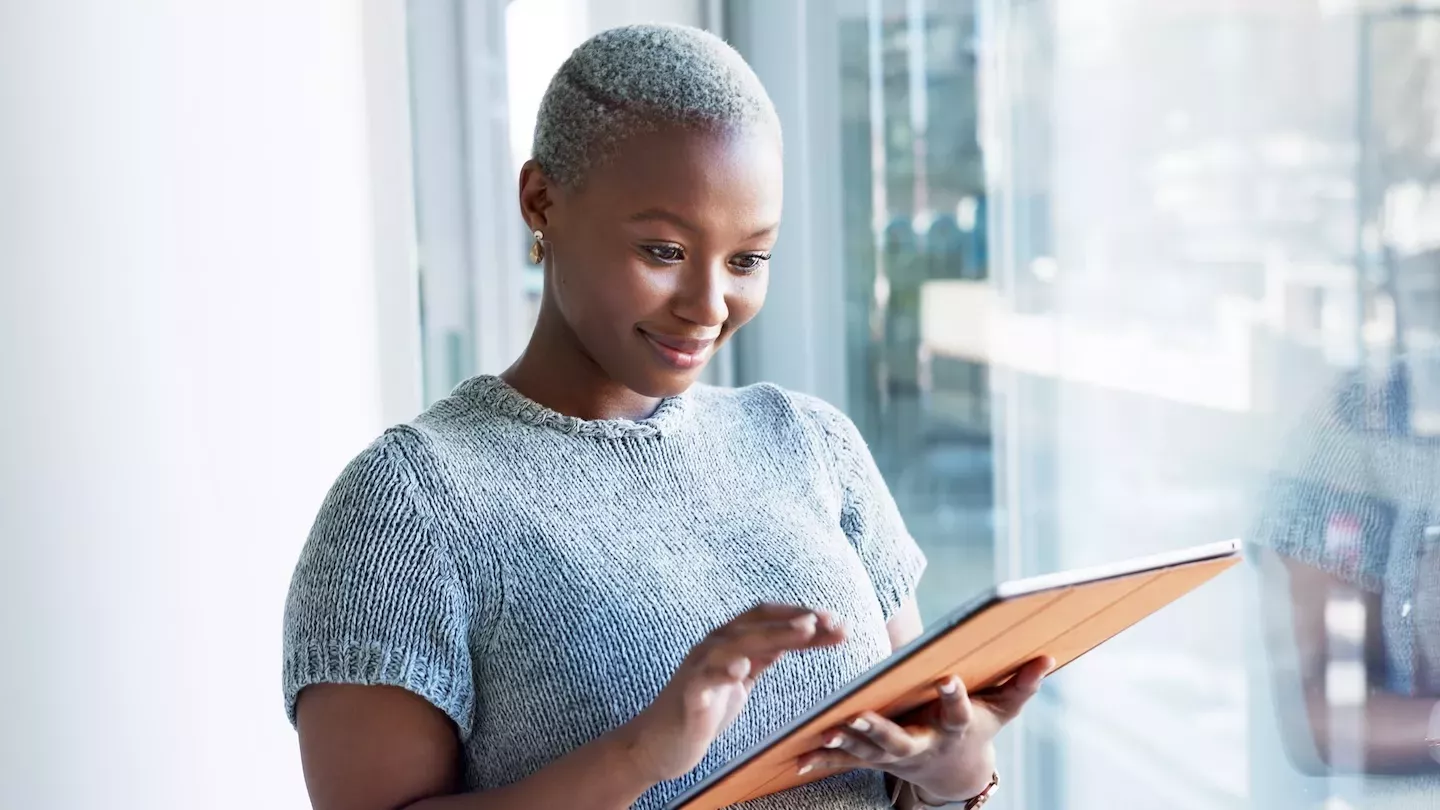 Person looking at tablet