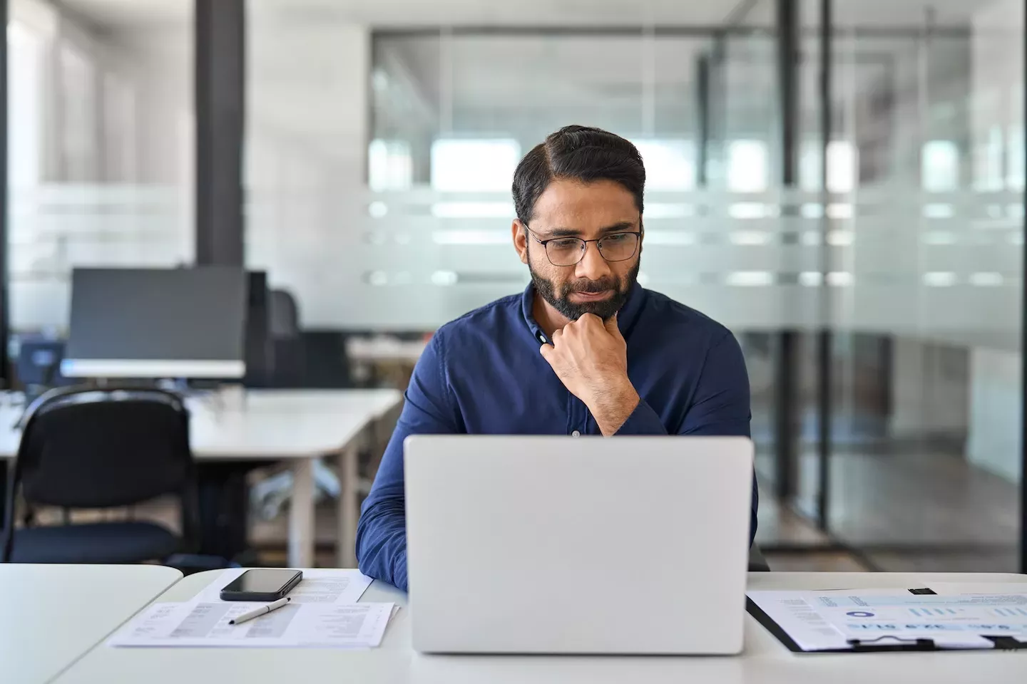 Man looking at computer