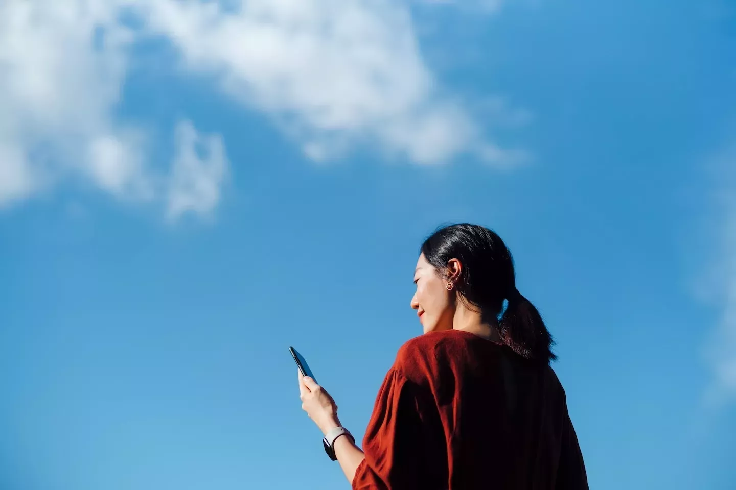 Person looking phone