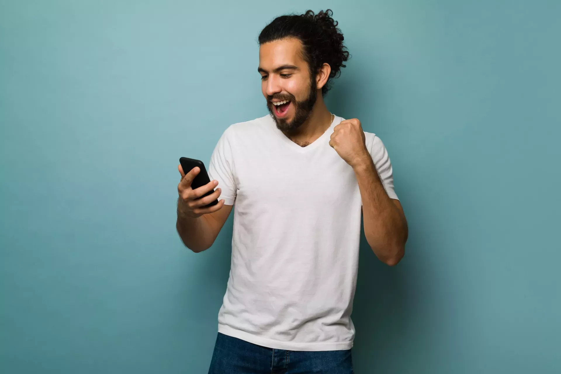 Man with phone Man with phone