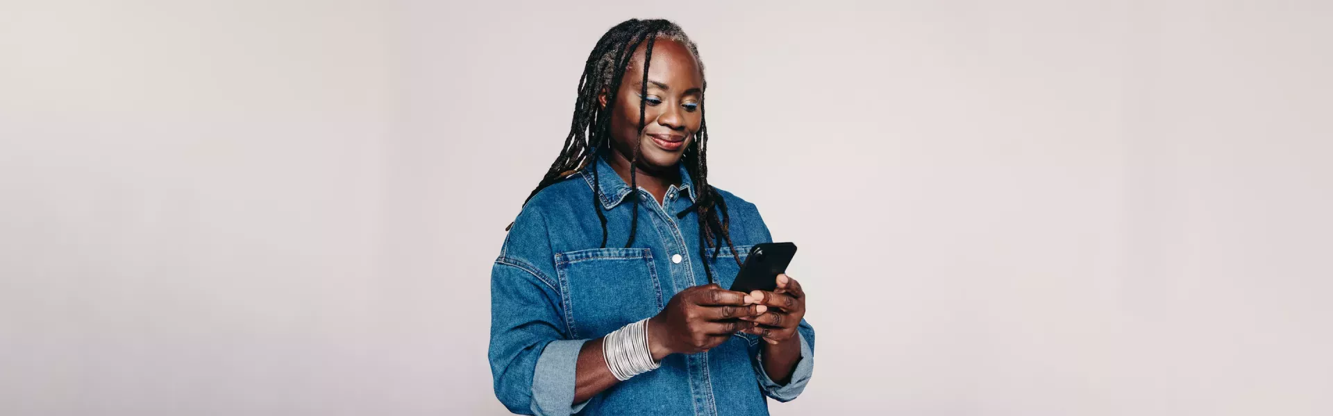 person using phone