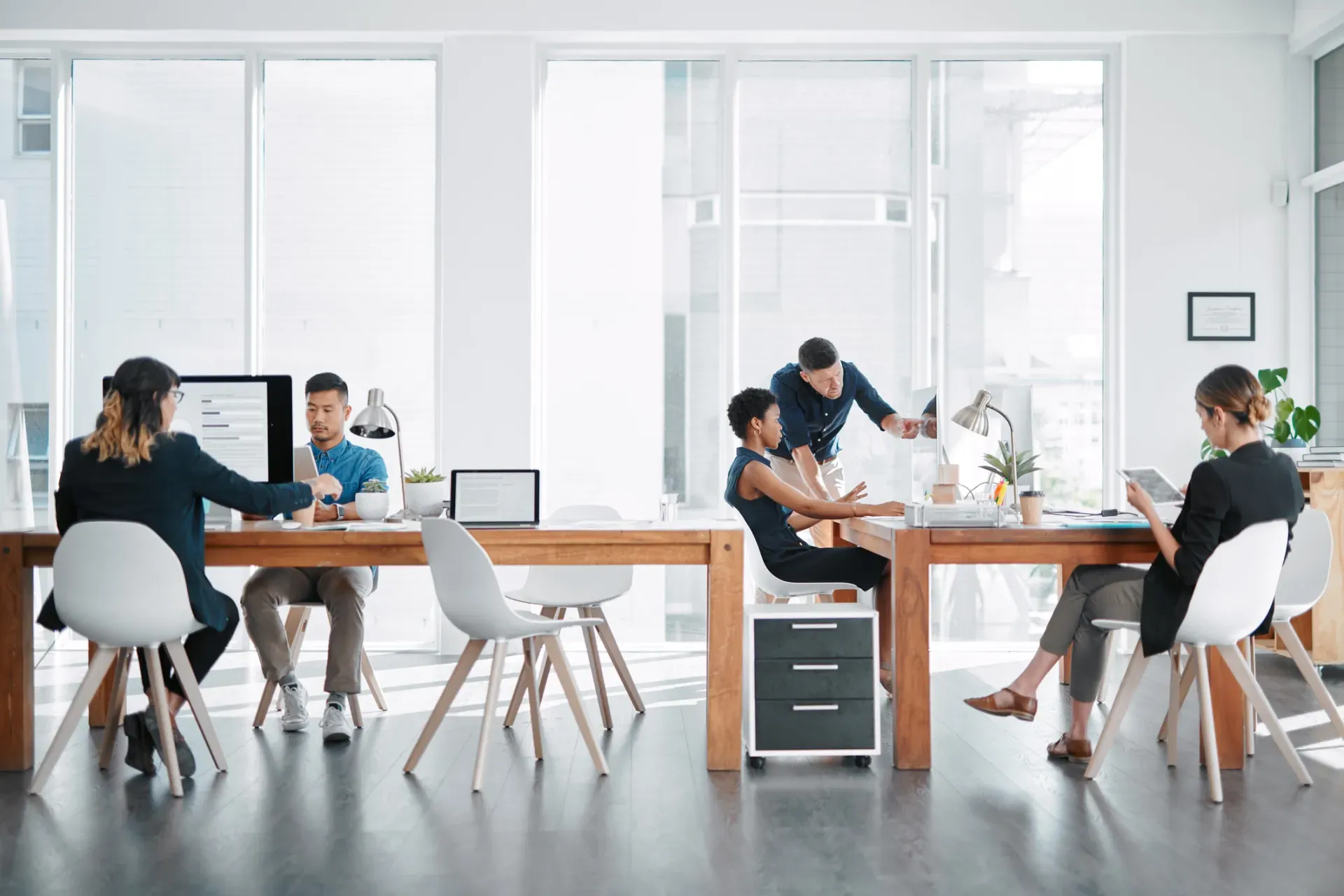 Office space with people