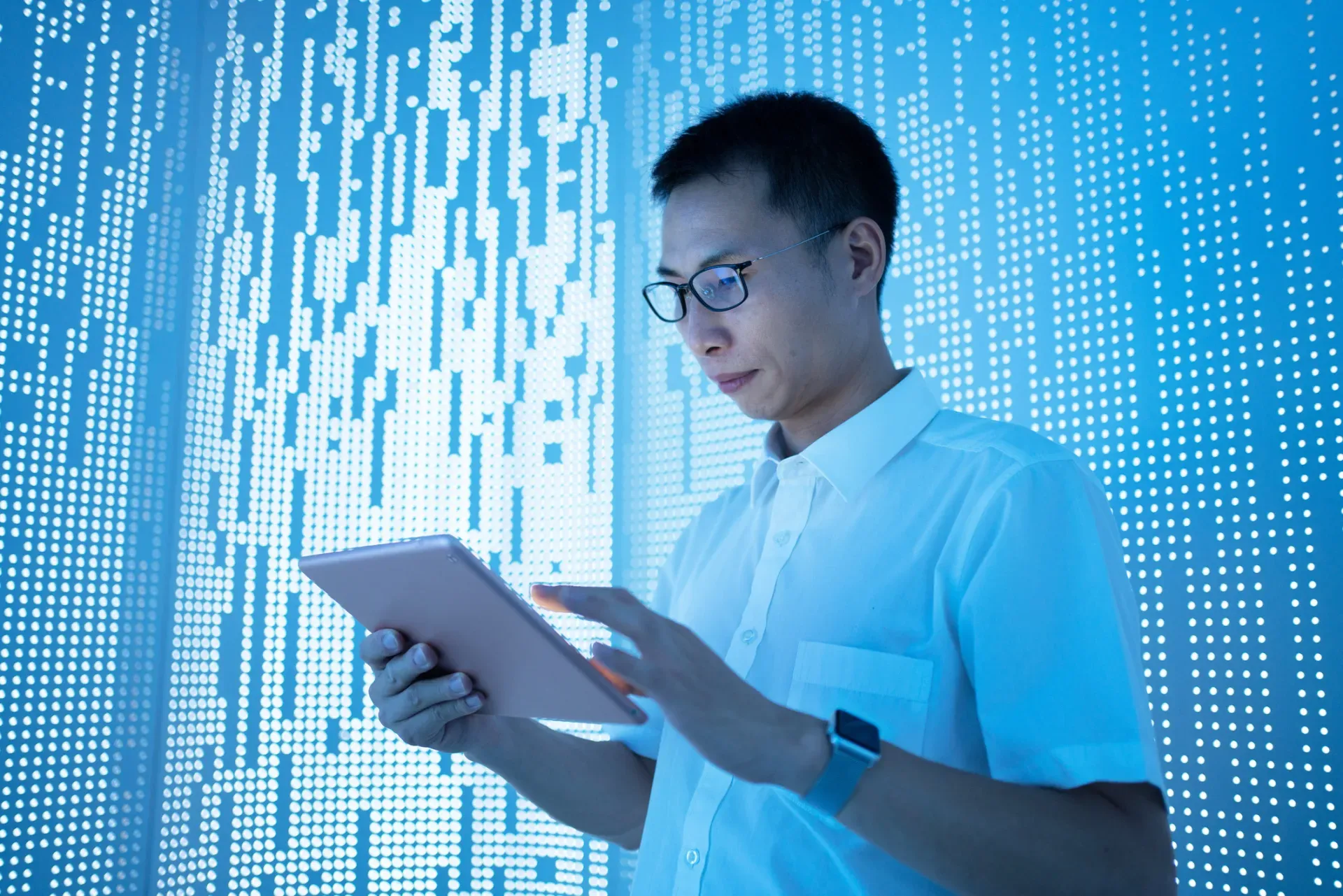 person using a tablet