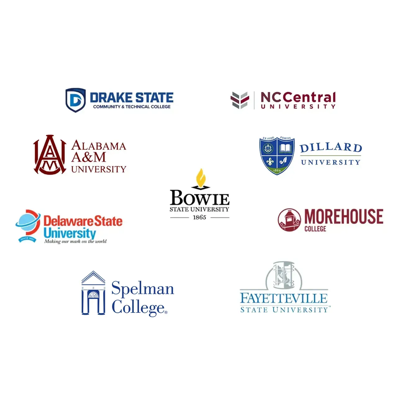 Nine FICO Academic Challenge school logos